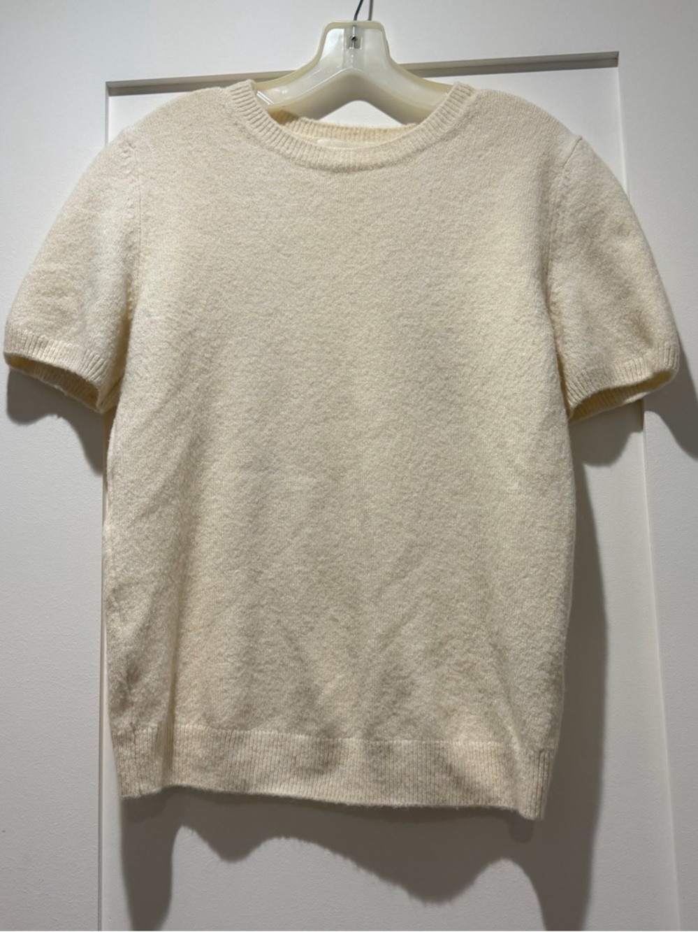 H&M Maternity Women’s Short-Sleeve Crewneck Sweater in Cream